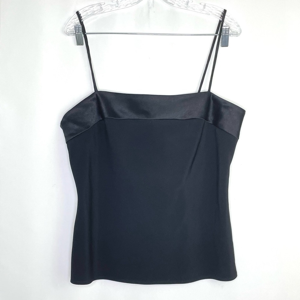 Vintage A.J. Bari Black Satin Trimmed Formal Tank Top Women's Size 14